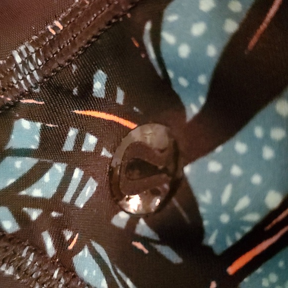 #184 LULULEMON Suns Out Rash Guard UPF 50+ Palm Lace Tofino Teal t148. - Picture 5 of 5